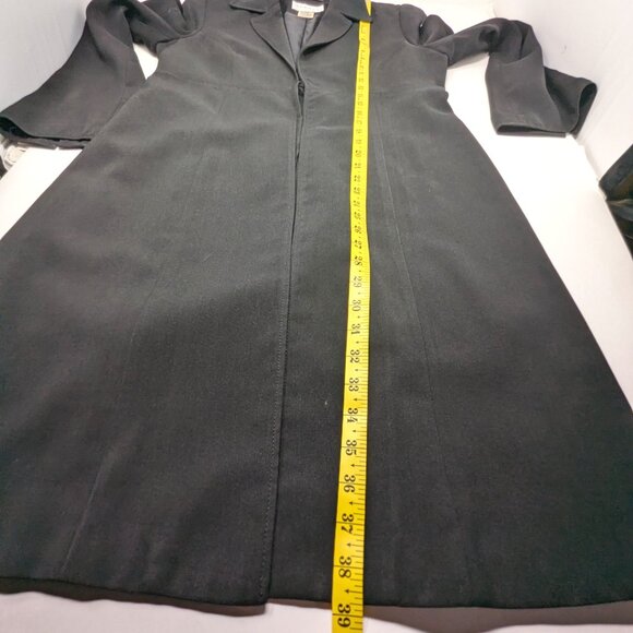 VTG 90s Hennes H&M Womens Long Blazer Jacket Black Sz Med Princess Cut A-Line - Picture 13 of 16